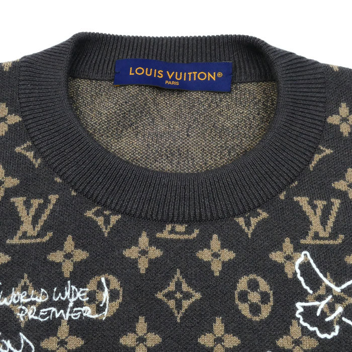 LOUIS VUITTON ルイ・ヴィトン モノグラム エンブロイダード セーター ブラウン RM232 ZLL HPN95W XL メンズ【中古】
