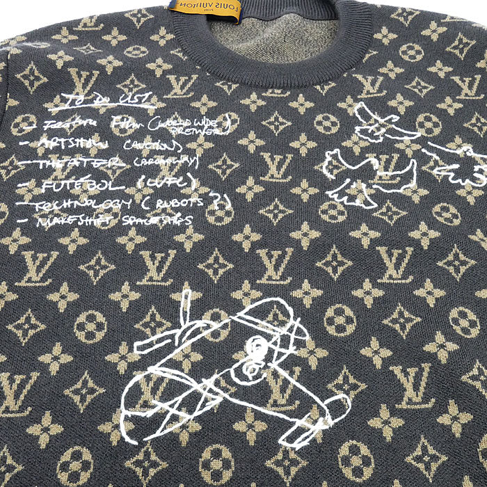 LOUIS VUITTON ルイ・ヴィトン モノグラム エンブロイダード セーター ブラウン RM232 ZLL HPN95W XL メンズ【中古】