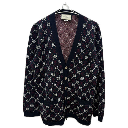 GUCCI グッチ GGロゴ カーディガン ネイビー 553602 XKAHC XL メンズ【中古】