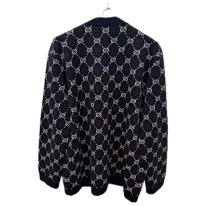 GUCCI グッチ GGロゴ カーディガン ネイビー 553602 XKAHC XL メンズ【中古】