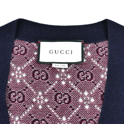 GUCCI グッチ GGロゴ カーディガン ネイビー 553602 XKAHC XL メンズ【中古】