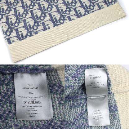 Dior ディオール Dior HOMME オブリーク クルーネック セーター ホワイト パープル 193M638AT393 
X3L メンズ【中古】