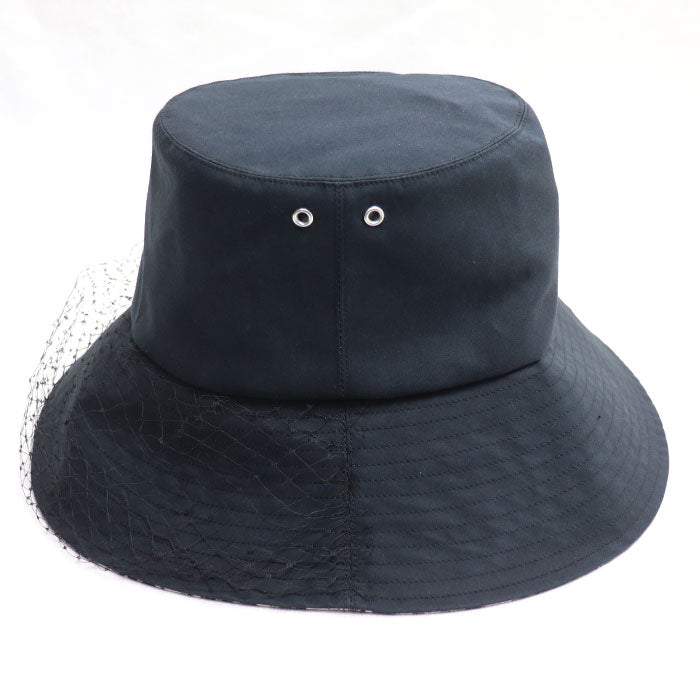 Dior ディオール TEDDY-D ボブハット オブリーク チュール付き ハット ブラック 95TDD924G130 
59 レディース【中古】