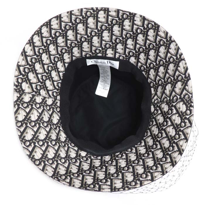 Dior ディオール TEDDY-D ボブハット オブリーク チュール付き ハット ブラック 95TDD924G130 
59 レディース【中古】