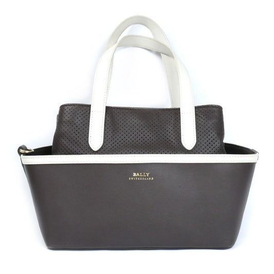BALLY バリー ハンドバッグ ブラウン ホワイト レディース【中古】
