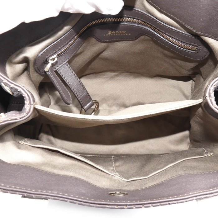 BALLY バリー ハンドバッグ ブラウン ホワイト レディース【中古】