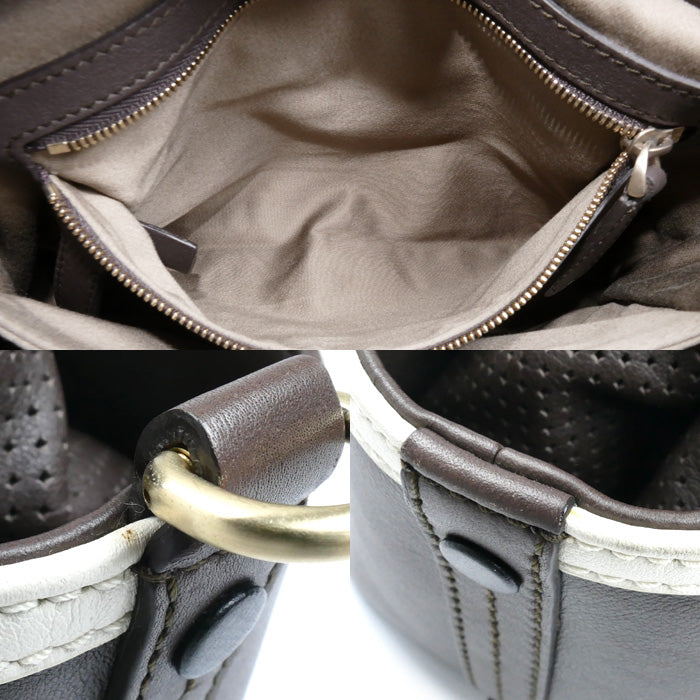 BALLY バリー ハンドバッグ ブラウン ホワイト レディース【中古】