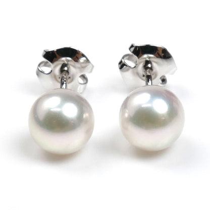 TASAKI タサキ K18WG ホワイトゴールド ピアス パール約7.0mm 1.8g レディース【中古】【美品】