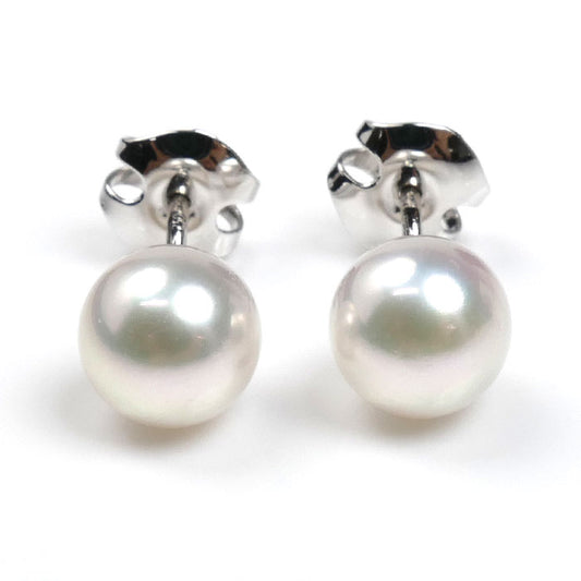TASAKI タサキ K18WG ホワイトゴールド ピアス パール約7.0mm 1.8g レディース【中古】【美品】