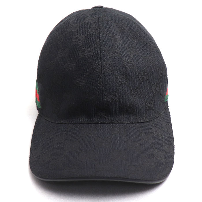 GUCCI グッチ シュリーライン GG キャップ ブラック 200035 L メンズ【中古】