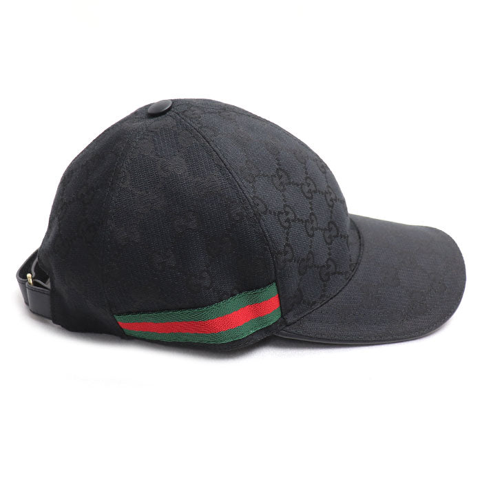 GUCCI グッチ シュリーライン GG キャップ ブラック 200035 L メンズ【中古】