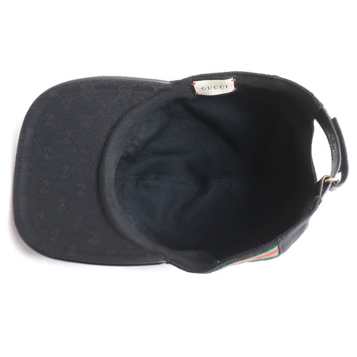 GUCCI グッチ シュリーライン GG キャップ ブラック 200035 L メンズ【中古】