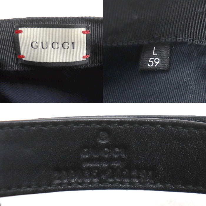 GUCCI グッチ シュリーライン GG キャップ ブラック 200035 L メンズ【中古】