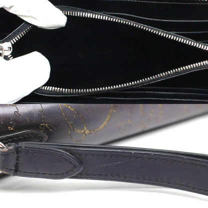 Berluti ベルルッティ カリグラフィ タリ マキシウォレット ロングジップ 長財布 パープル オーガナイザー メンズ【中古】