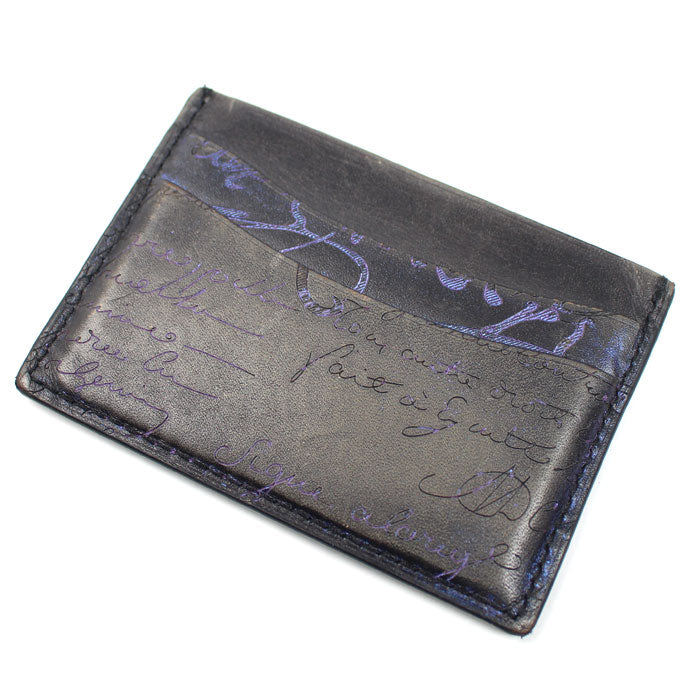 Berluti ベルルッティ カリグラフィ バンブー ネオ スクリットレザー カードケース パープル メンズ【中古】