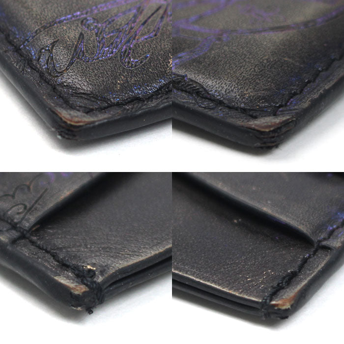 Berluti ベルルッティ カリグラフィ バンブー ネオ スクリットレザー カードケース パープル メンズ【中古】