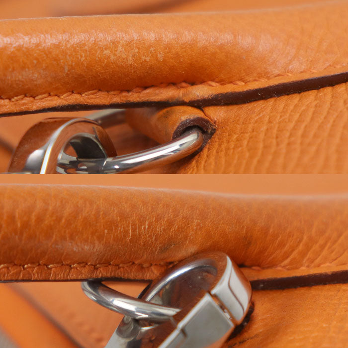 HERMES エルメス ボリード27 ヴォーエプソン 2Wayショルダーバッグ オレンジ レディース □N【中古】