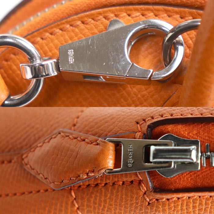 HERMES エルメス ボリード27 ヴォーエプソン 2Wayショルダーバッグ オレンジ レディース □N【中古】