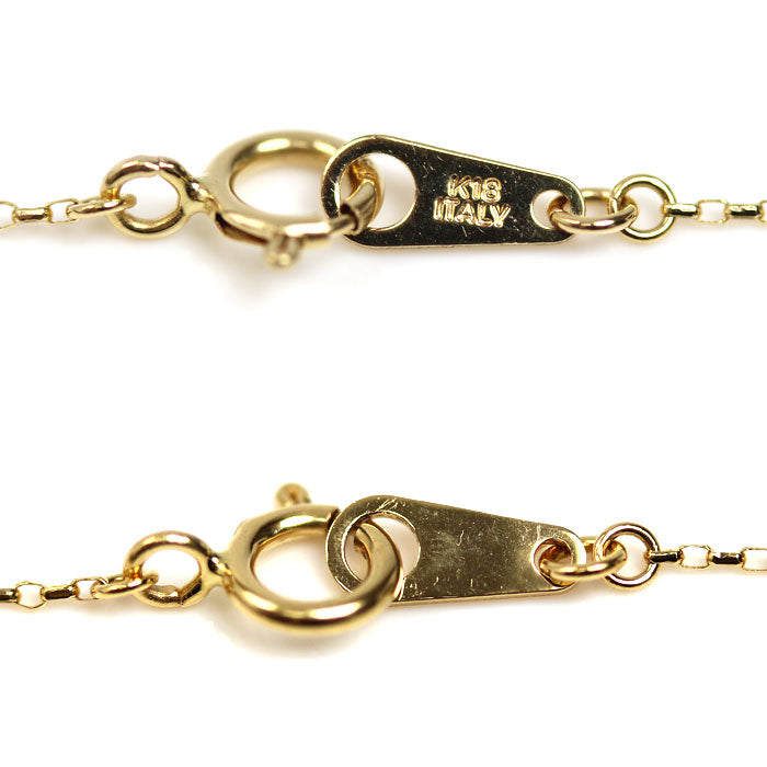 K18YG イエローゴールド ネックレス 小豆 0.8g 39cm レディース【中古】