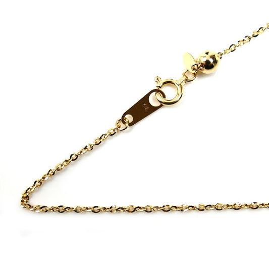 K18YG イエローゴールド ネックレス K18 2.3g 45cm デザイン フリーチェーン レディース【中古】【美品】