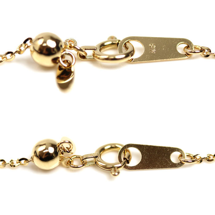 K18YG イエローゴールド ネックレス K18 2.3g 45cm デザイン フリーチェーン レディース【中古】【美品】