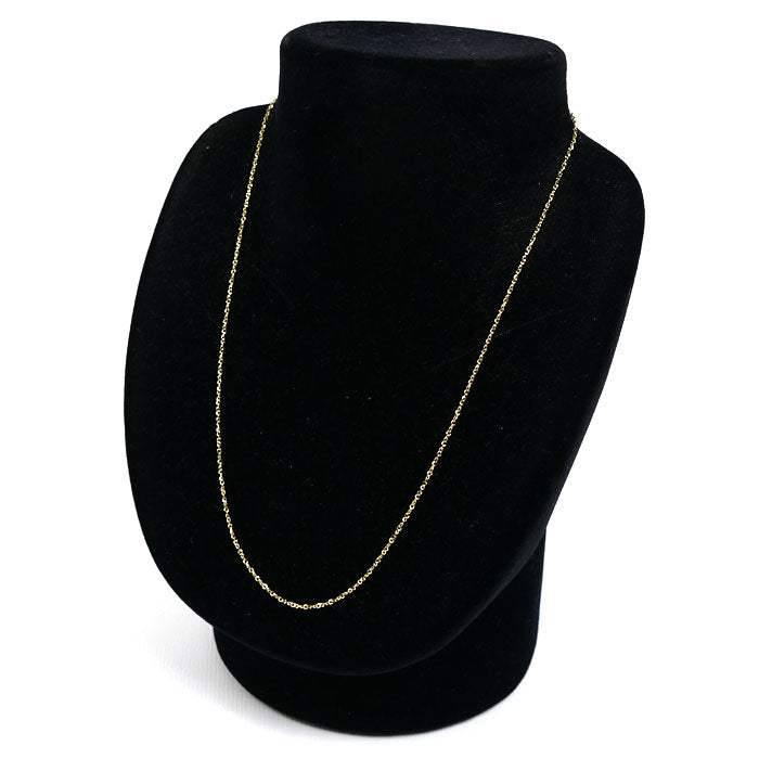 K18YG イエローゴールド ネックレス K18 2.3g 45cm デザイン フリーチェーン レディース【中古】【美品】