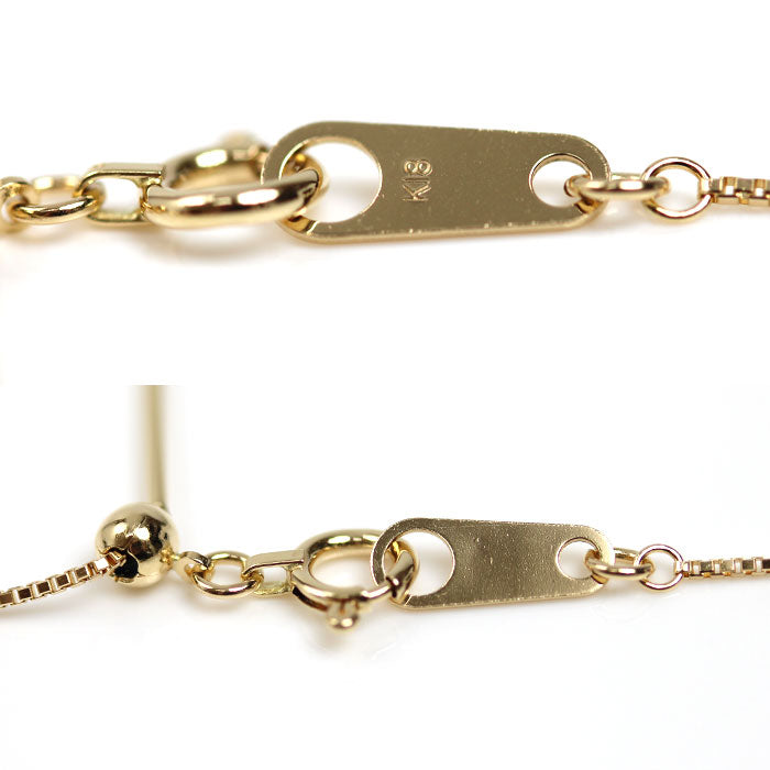 K18YG イエローゴールド ネックレス ベネチアン 1.9g 45cm フリーチェーン レディース【中古】【美品】