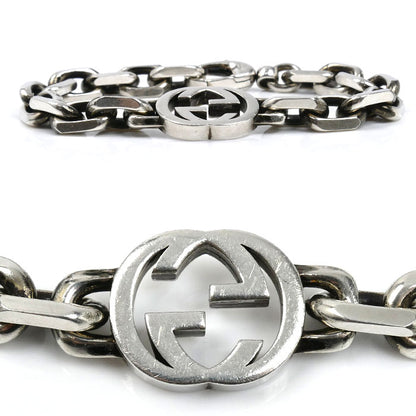 GUCCI グッチ シルバー925 インターロッキングG ブレスレット 627068 J8400 0726 43.7g 19.5cm メンズ【中古】