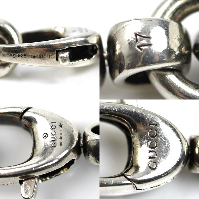GUCCI グッチ シルバー925 インターロッキングG ブレスレット 627068 J8400 0726 43.7g 19.5cm メンズ【中古】