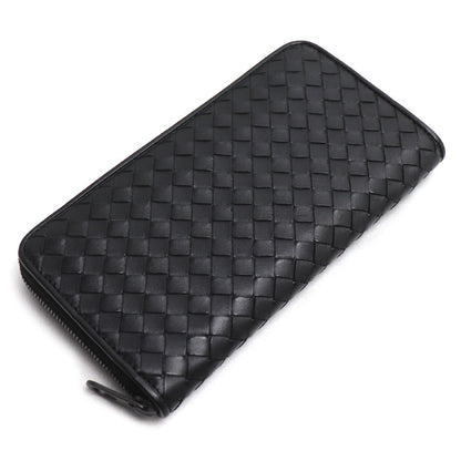 BOTTEGAVENETA ボッテガヴェネタ イントレチャート 長財布 ラウンドファスナー ブラック 510643 メンズ【中古】