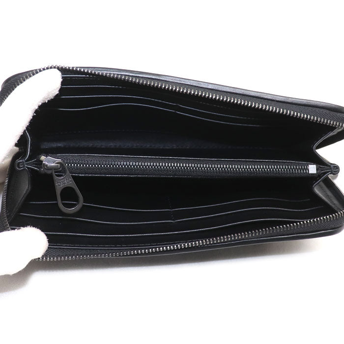 BOTTEGAVENETA ボッテガヴェネタ イントレチャート 長財布 ラウンドファスナー ブラック 510643 メンズ【中古】