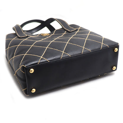 CHANEL シャネル ワイルドステッチ トートバッグ ブラック A18126 レディース【中古】