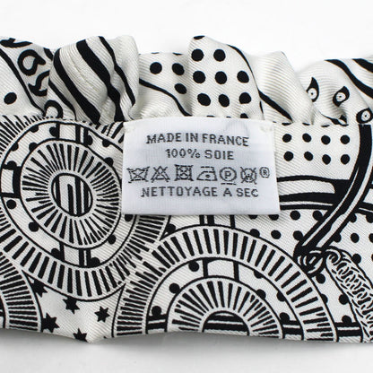 HERMES エルメス ツイリー エプロンドール バンダナ スカーフ ホワイト ブラック H852978S レディース【中古】【美品】