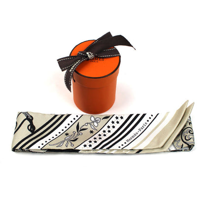 HERMES エルメス ツイリー Festival des Amazones アマゾンの祭典 バンダナ スカーフ グレージュ H064217S レディース【中古】【美品】