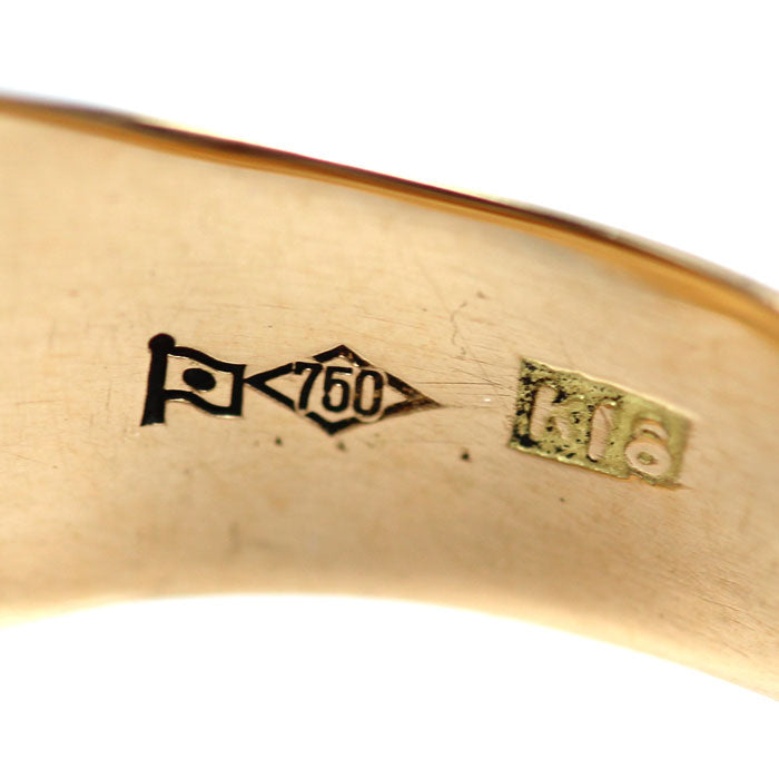 K18YG イエローゴールド 印台 リング・指輪 20号 9.2g メンズ【中古】