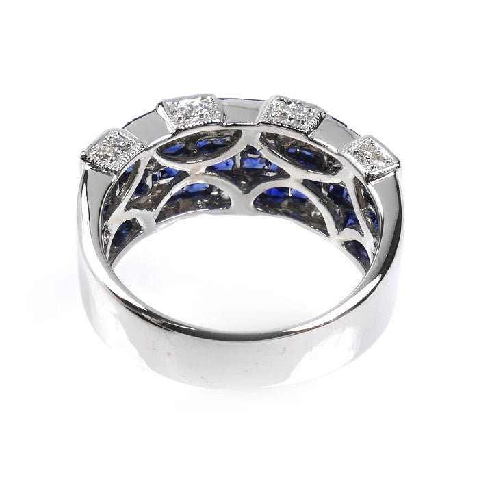 K18WG ホワイトゴールド リング・指輪 サファイア2.50ct ダイヤモンド0.15ct 12号 5.9g レディース【中古】