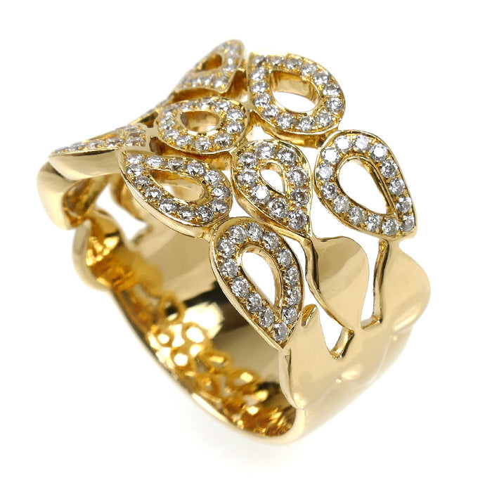 K18YG イエローゴールド リング・指輪 ダイヤモンド0.90ct 18号 10.9g ユニセックス【中古】【美品】