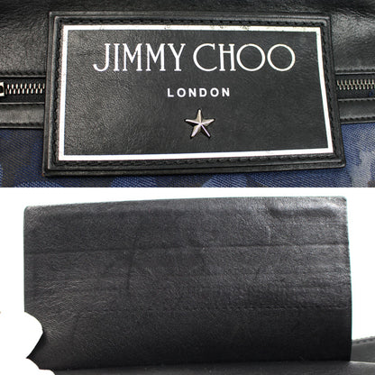 JIMMY CHOO ジミーチュウ カモフラージュ デニム ショルダーバッグ ネイビー KIMI-CDJ-0097 メンズ【中古】