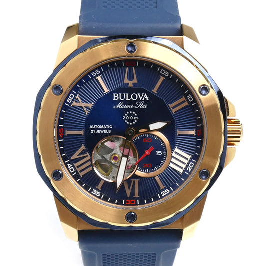 BULOVA マリンスター 腕時計 自動巻き ゴールド 98A227 メンズ【中古】【美品】