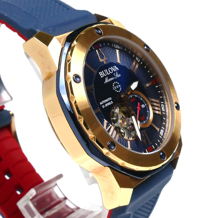 BULOVA マリンスター 腕時計 自動巻き ゴールド 98A227 メンズ【中古】【美品】
