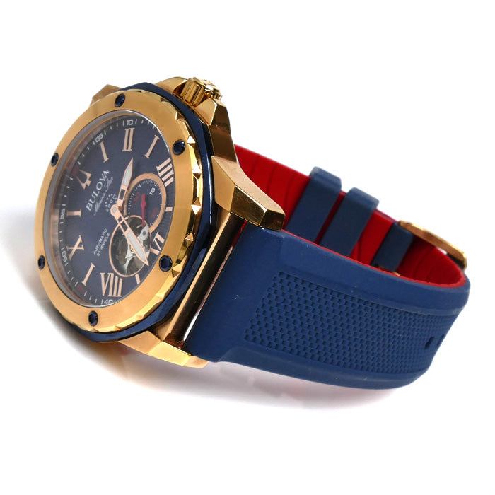 BULOVA マリンスター 腕時計 自動巻き ゴールド 98A227 メンズ【中古】【美品】