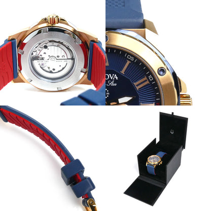 BULOVA マリンスター 腕時計 自動巻き ゴールド 98A227 メンズ【中古】【美品】