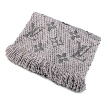 LOUIS VUITTON ルイ・ヴィトン エシャルプ ロゴマニア マフラー グレー M74742 GM1221 レディース【中古】