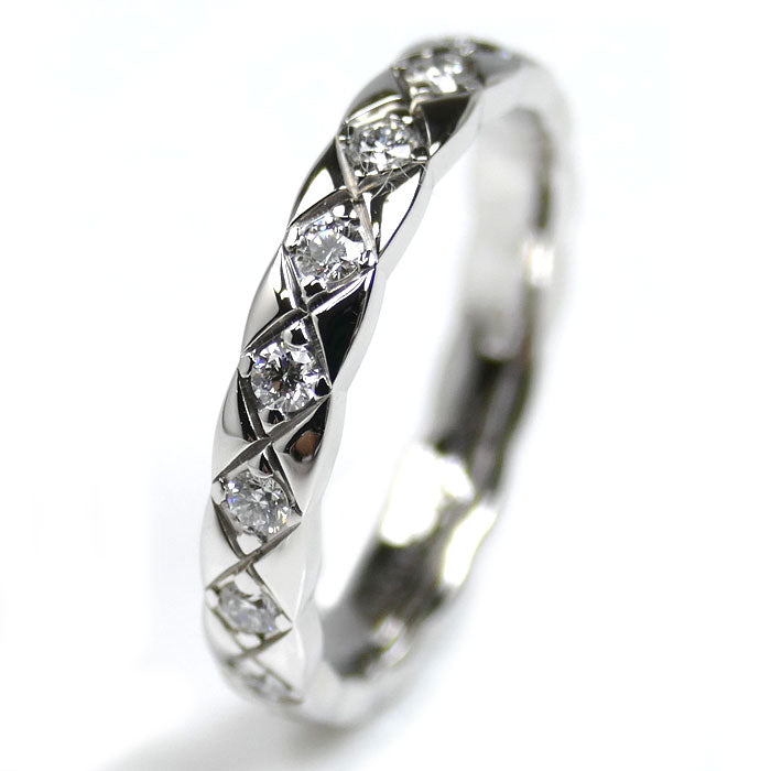 CHANEL シャネル K18WG ホワイトゴールド ココクラッシュ ミニ フルダイヤ リング・指輪 J11871 ダイヤモンド 9号 49 3.0g レディース【中古】【美品】