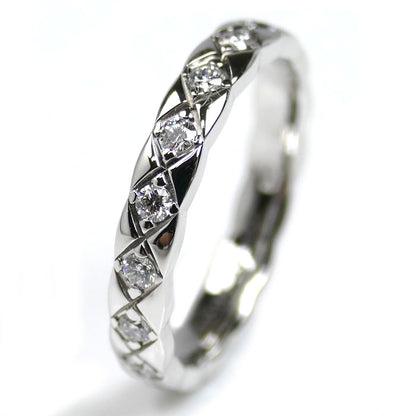 CHANEL シャネル K18WG ホワイトゴールド ココクラッシュ ミニ フルダイヤ リング・指輪 J11871 ダイヤモンド 9号 49 3.0g レディース【中古】【美品】