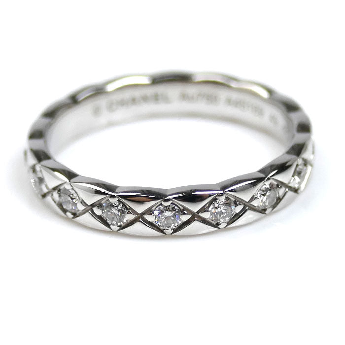 CHANEL シャネル K18WG ホワイトゴールド ココクラッシュ ミニ フルダイヤ リング・指輪 J11871 ダイヤモンド 9号 49 3.0g レディース【中古】【美品】