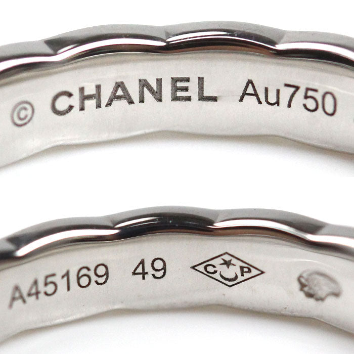 CHANEL シャネル K18WG ホワイトゴールド ココクラッシュ ミニ フルダイヤ リング・指輪 J11871 ダイヤモンド 9号 49 3.0g レディース【中古】【美品】