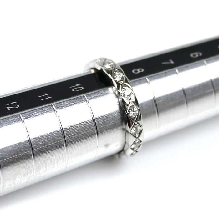 CHANEL シャネル K18WG ホワイトゴールド ココクラッシュ ミニ フルダイヤ リング・指輪 J11871 ダイヤモンド 9号 49 3.0g レディース【中古】【美品】