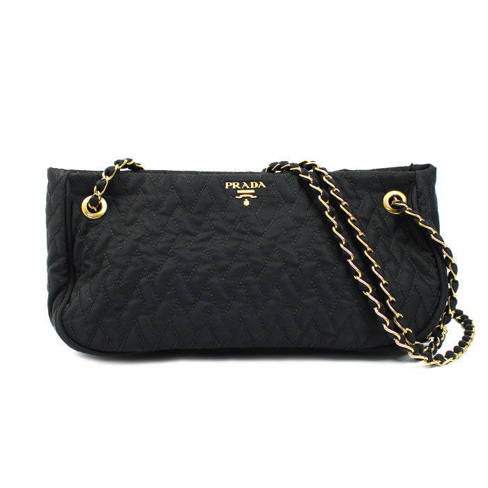 PRADA プラダ キルティング チェーンショルダー ショルダーバッグ ブラック BR4641 レディース【中古】