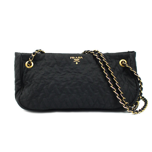 PRADA プラダ キルティング チェーンショルダー ショルダーバッグ ブラック BR4641 レディース【中古】